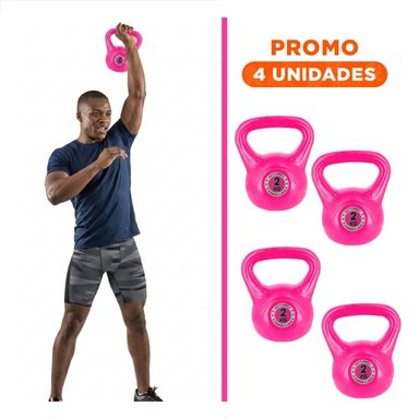 PACK4 HERRAMIENTA RUSA DE HIERRO PARA RUTINAS FUNCIONALES 2 KG FUCSIA Y+REGALO STICKER - 1