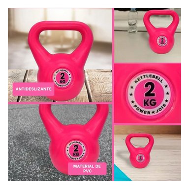 PACK4 HERRAMIENTA RUSA DE HIERRO PARA RUTINAS FUNCIONALES 2 KG FUCSIA Y+REGALO STICKER - 2