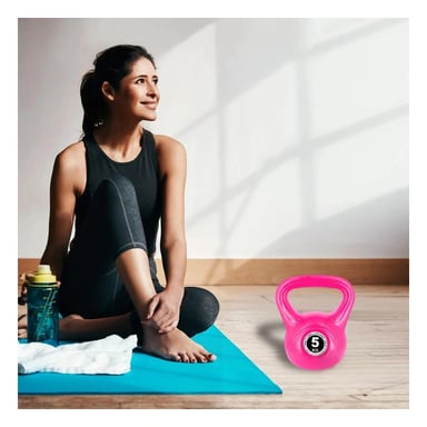 PESA COMPACTA PARA EJERCICIOS DE BRAZOS Y PIERNAS 5 KG FUCSIA Y+LIGAS REGALO - 2
