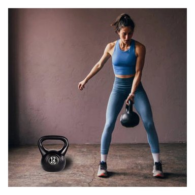 KETTLEBELL PROFESIONAL NACIONAL PARA FUERZA 12 KG NEGRO Y+REGALO STICKER - 2