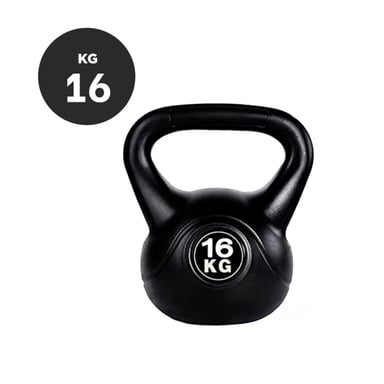 KETTLEBELL ANTIDESLIZANTE PARA SESIONES FUNCIONALES 16 KG NEGRO Y+PAPEL REGALO - 4