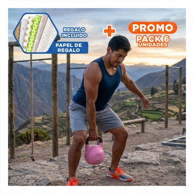 PACK6 CARGA RUSA COMPACTA PARA ENTRENAMIENTO FUNCIONAL 3 KG FUCSIA Y+PAPEL REGALO - 1