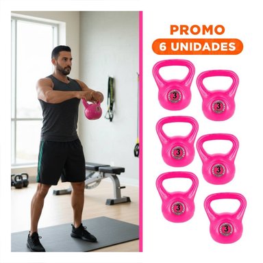 PACK6 CARGA RUSA PROFESIONAL PARA RUTINAS FITNESS 3 KG FUCSIA - 1