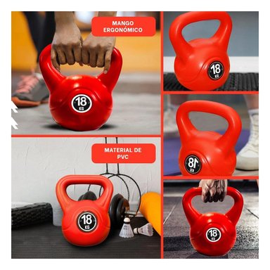 CARGA RUSA PARA ENTRENAMIENTO FITNESS INTENSIVO 18 KG ROJO Y+POST IT - 5