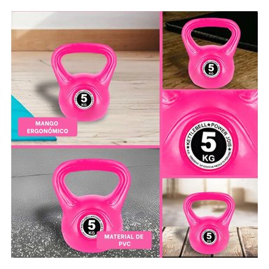 PACK4 HERRAMIENTA RUSA PARA EJERCICIOS DE FUERZA 5 KG FUCSIA Y+REGALO STICKER - 2