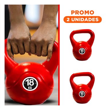 PACK2 MANCUERNA RUSA DE HIERRO PARA TONIFICACION AVANZADA 18 KG ROJO - 1