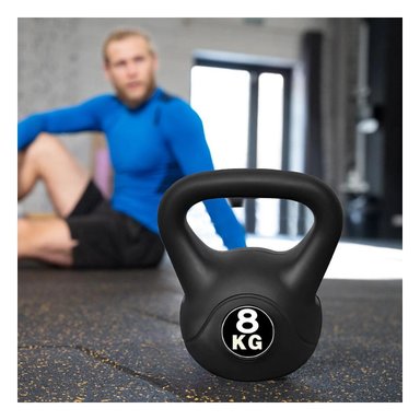 PACK2 KETTLEBELL DE FUERZA PARA TRABAJO DE PIERNAS Y GLUTEOS 8 KG NEGRO Y+REGALO STICKER - 3