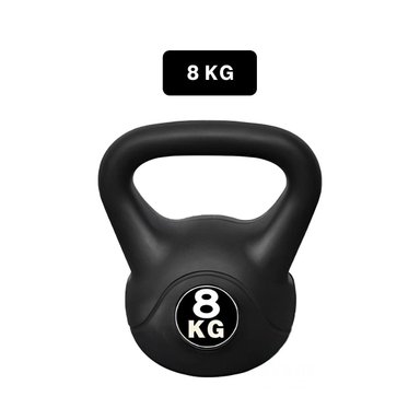 PACK2 KETTLEBELL DE FUERZA PARA TRABAJO DE PIERNAS Y GLUTEOS 8 KG NEGRO Y+REGALO STICKER - 4