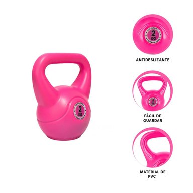 PESA RUSA NACIONAL PARA ENTRENAMIENTO DE FUERZA EN CASA 2 KG FUCSIA - 3