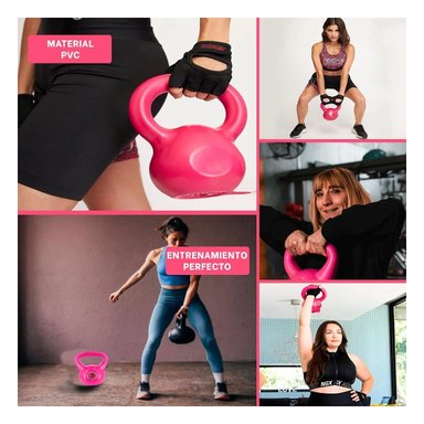 PACK4 CARGA RUSA DE HIERRO PARA FUERZA EN CASA 3 KG FUCSIA Y+REGALO STICKER - 2