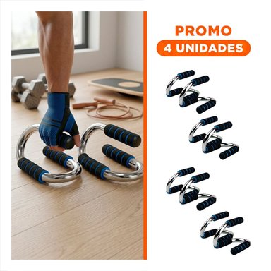 PACK4 TARIMA PUSH UP COMPACTA Y ERGONOMICA PARA TONIFICAR FORMA S AZUL Y+REGALO STICKER - 1
