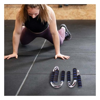 PACK4 TARIMA PUSH UP COMPACTA Y ERGONOMICA PARA TONIFICAR FORMA S AZUL Y+REGALO STICKER - 5