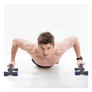 PACK2 APOYO PUSH UP SOLIDO Y PRACTICO PARA TONIFICACION FORMA C NEGRO Y+PAPEL REGALO - 2