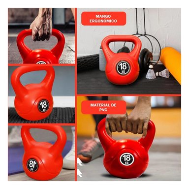 PACK2 MANCUERNA FUNCIONAL PARA CORE Y ESTABILIDAD 18 KG ROJO Y+PAPEL REGALO - 3