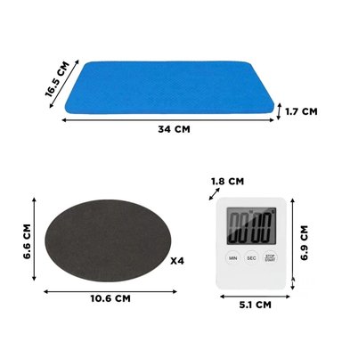 PACK6 RUEDA ABDOMINAL 2 EN 1 CON SISTEMA ANALOGICO ROSADO PARA EJERCICIO FUNCIONAL - 4