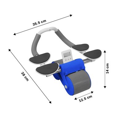 PACK2 RODILLO ABDOMINAL 2 EN 1 CON SISTEMA ANALOGICO AZUL Y+PAPEL REGALO - 4