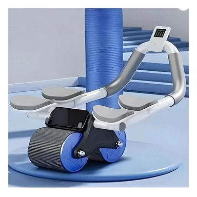 PACK4 KIT FITNESS 2 EN 1 CON RUEDA ABDOMINAL Y TABLERO ANALOGICO AZUL - 5