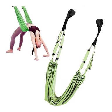 PACK6 SISTEMA DE SUSPENSION AEREA RESISTENTE AJUSTABLE COLOR VERDE PARA YOGA Y+REGALO STICKER - 2