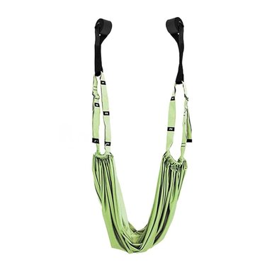 CINTA DE YOGA AEREA REFORZADA Y AJUSTABLE COLOR VERDE PARA GIMNASIO Y+PAPEL REGALO - 1