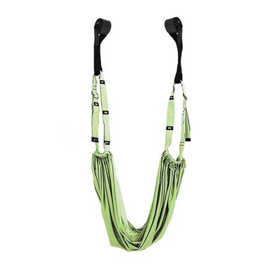 PACK12 CINTA AEREA COMODA Y ESTABLE AJUSTABLE PARA YOGA COLOR VERDE Y+REGALO STICKER - 2
