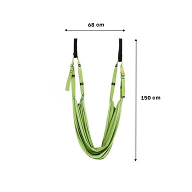 PACK2 HAMACA DE SUSPENSION RESISTENTE Y AJUSTABLE PARA YOGA COLOR VERDE - 4