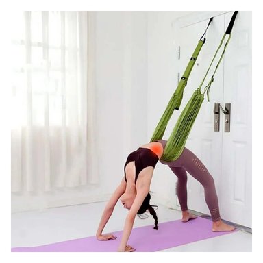 PACK2 HAMACA DE SUSPENSION RESISTENTE Y AJUSTABLE PARA YOGA COLOR VERDE - 5