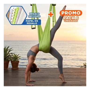 PACK6 CUERDA AEREA AJUSTABLE PARA CASA Y GIMNASIO COLOR VERDE Y+PAPEL REGALO - 1