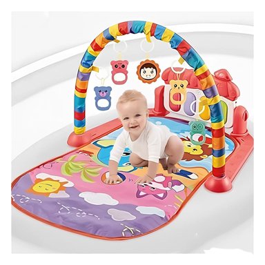 MANTA ROJA CON PIANO Y ARCO PARA DESARROLLO TEMPRANO Y+POST IT - 2