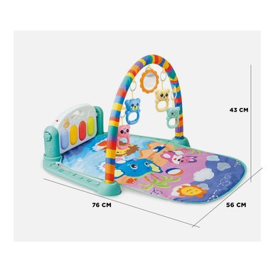 MANTA VERDE AGUA CON PIANO Y ARCO PARA DESARROLLO TEMPRANO Y+POST IT - 4