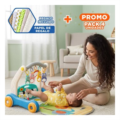 PACK4 GIMNASIO PRACTICO 2 EN 1 CON ANDADOR Y PIANO PARA USO DIARIO Y+PAPEL REGALO - 1