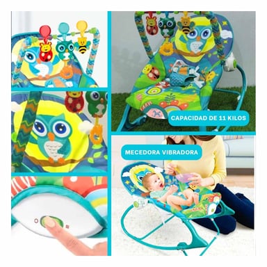 ASIENTO INFANTIL DE MECEDORA AZUL VIBRATORIA PARA JUEGO DIARIO EN CASA Y+POST IT - 1