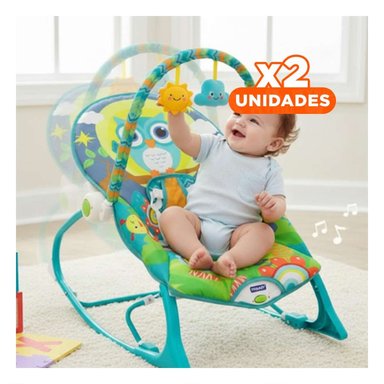 PACK2 ASIENTO CON FIGURA DE MECEDORA AZUL VIBRATORIA PARA NINOS DE CALIDAD Y+REGALO STICKER - 1