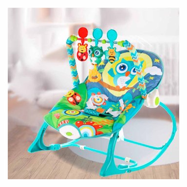 PACK2 ASIENTO CON FIGURA DE MECEDORA AZUL VIBRATORIA PARA NINOS DE CALIDAD Y+REGALO STICKER - 3