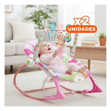 PACK2 SILLA EDUCATIVO CON FIGURA DE MECEDORA ROSADO VIBRATORIA SONORO CASA - 1