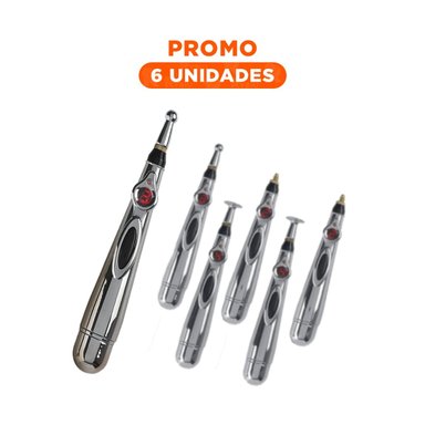 PACK6 ACCESORIO MASAJEADOR PORTATIL DE SALUD Y BELLEZA PLATEADO CON DISENO DELGADO - 1