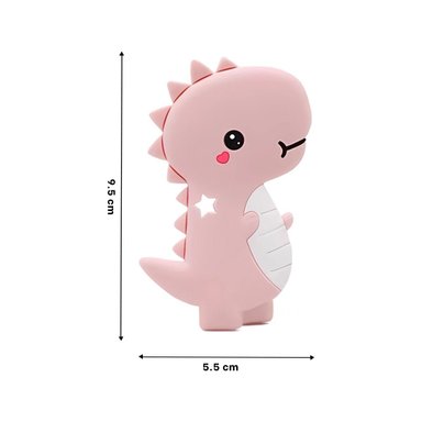 PACK4 JUGUETE SILICONA MODELO DINOSAURIO PARA BEBE ROSADO DE RESISTENCIA ALTA Y+REGALO STICKER - 4