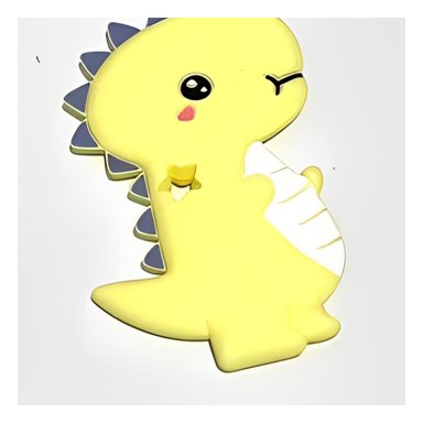 PACK2 LIMPIADOR SILICONA MODELO DINOSAURIO PARA BEBE AMARILLO CON AGARRE Y+REGALO STICKER - 5
