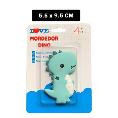 PACK6 MORDEDOR SILICONA ESTILO DINOSAURIO PARA BEBE VERDE DE PRACTICO TAMANO Y+REGALO STICKER - 4