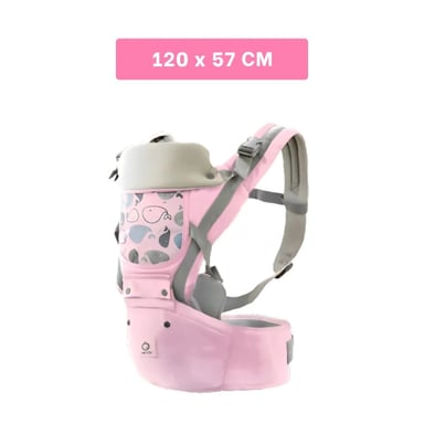 PACK2 CARGADOR DE BEBE ESTILO BALLENITA 3 EN 1 ROSADO CON BROCHE DE PRESION - 4
