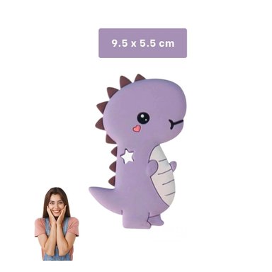 PACK6 LIMPIADOR SILICONA FORMA DINOSAURIO PARA BEBE LILA PARA CUIDADO DIARIO - 4