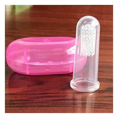 PACK2 ACCESORIO SILICONA ESTILO DEDAL PARA BEBE CON ESTUCHE ROSA PARA BOCA - 2