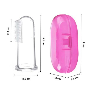 PACK2 ACCESORIO SILICONA ESTILO DEDAL PARA BEBE CON ESTUCHE ROSA PARA BOCA - 4
