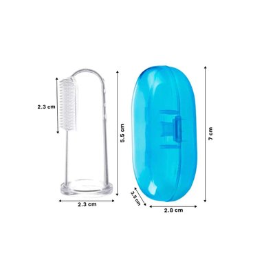 PACK2 CUIDADO BUCAL MODELO DEDAL PARA BEBE CON ESTUCHE AZUL DE PRACTICIDAD - 4