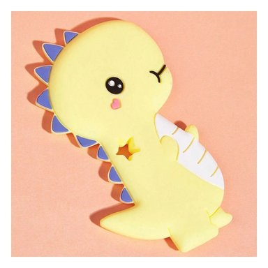 PACK2 ACCESORIO SILICONA DISENO DINOSAURIO PARA BEBE AMARILLO CON ESTUCHE PORTATIL - 3