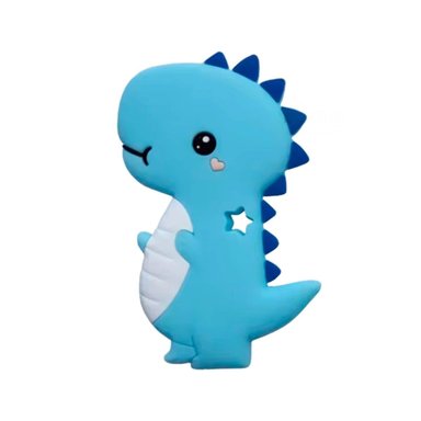 PACK4 JUGUETE SILICONA MODELO DINOSAURIO PARA BEBE AZUL DE RESISTENCIA ALTA Y+PAPEL REGALO - 3