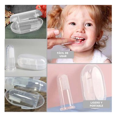 PACK12 MASAJEADOR ENCIAS ESTILO DEDAL PARA BEBE CON ESTUCHE PARA DIENTES Y+PAPEL REGALO - 2