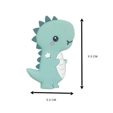 PACK4 JUGUETE SILICONA MODELO DINOSAURIO PARA BEBE VERDE DE RESISTENCIA ALTA Y+REGALO STICKER - 4
