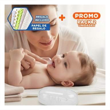 PACK2 LIMPIADOR ENCIAS DISENO DEDAL PARA BEBE CON ESTUCHE CON FIRMEZA Y+PAPEL REGALO - 1