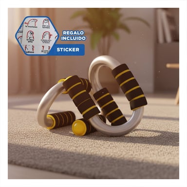 SOPORTE ACTIVO PUSH UP EN FORMA DE S AMARILLO CON AGARRE ERGONOMICO Y+REGALO STICKER - 1