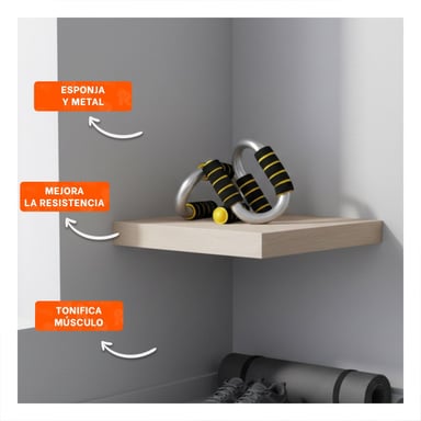 SOPORTE ACTIVO PUSH UP EN FORMA DE S AMARILLO CON AGARRE ERGONOMICO Y+REGALO STICKER - 5